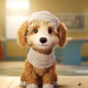 goldendoodle puppy at the veterinary office v02